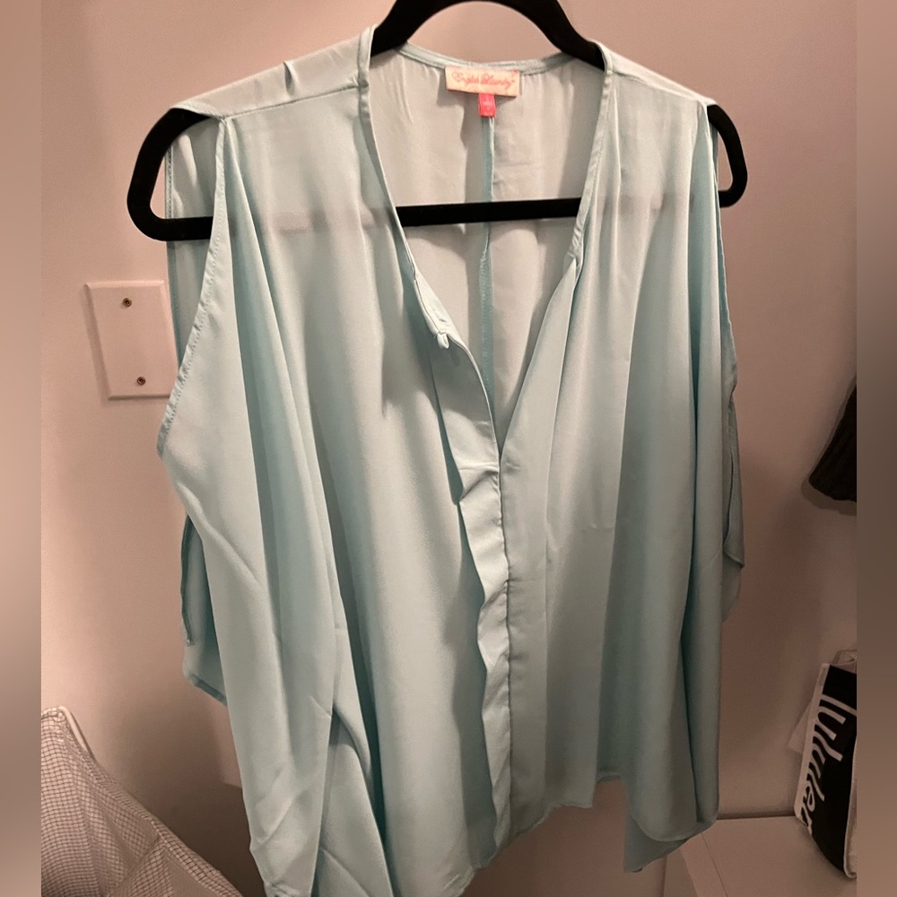 English Laundry shoulderless blouse
